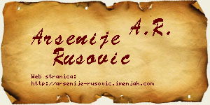 Arsenije Rusović vizit kartica